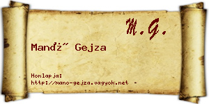 Manó Gejza névjegykártya